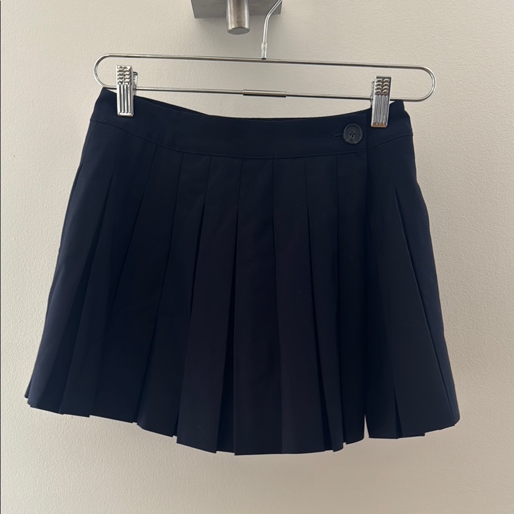 Sandy Liang Navy Paris Skort Mini Pleated